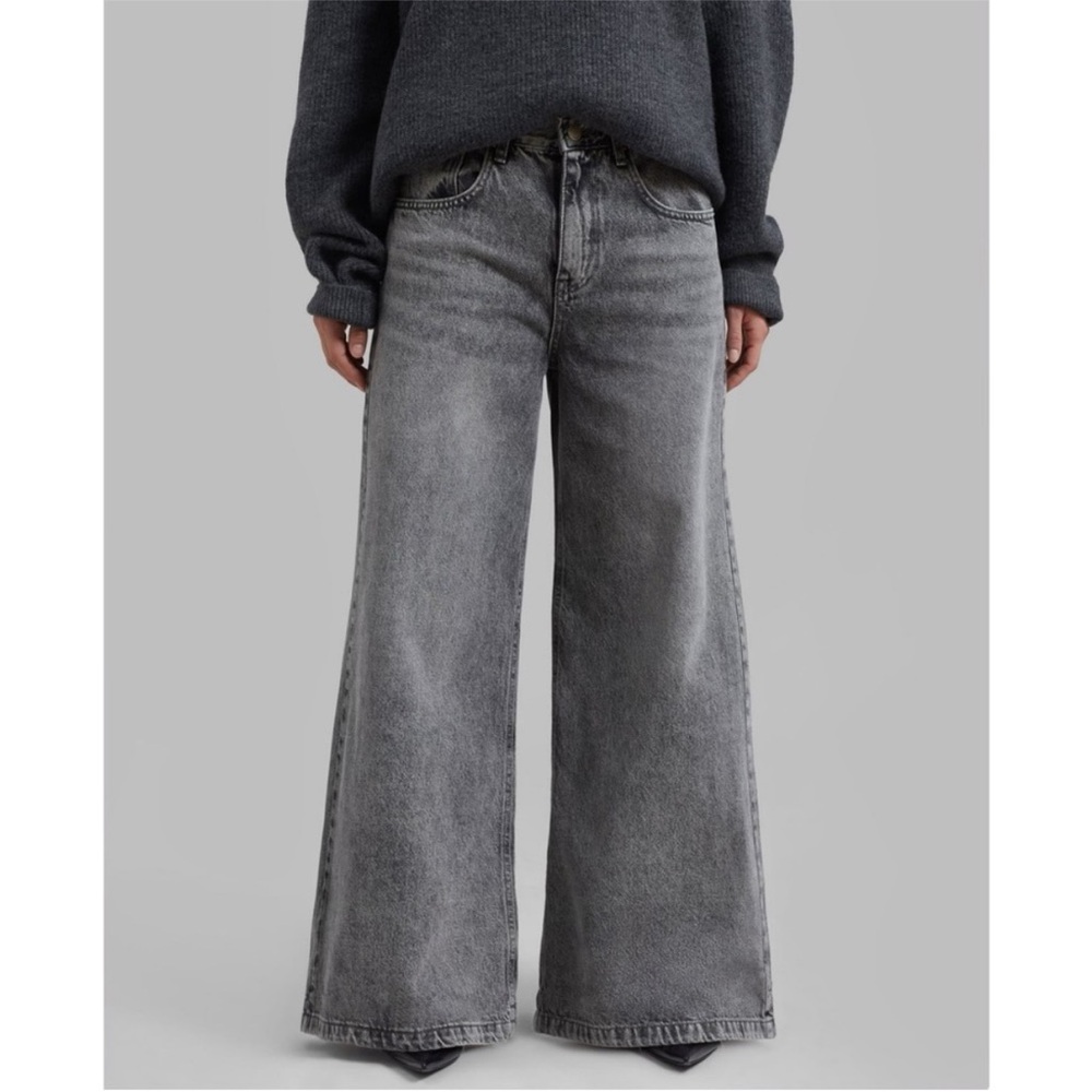 The Frankie Shop Alani Wide Leg Gray Jeans